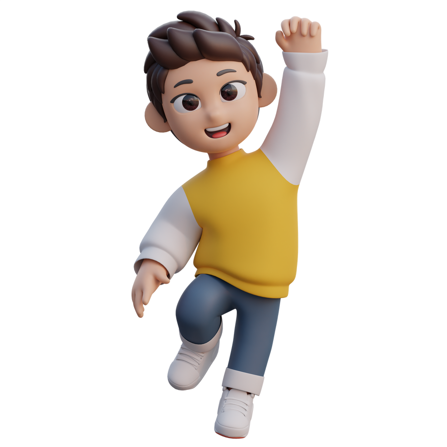 Boy Having Fun 3D Character